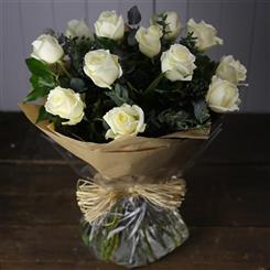 The Sophia Bouquet - Luxury Dozen White Roses