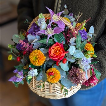 September Mist Basket Arrangement