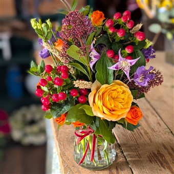 A Warm Embrace - Small Autumnal Posy Vase