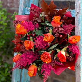 Autumn Inferno - Luxury Rose Bouquet