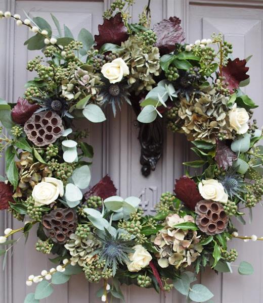 Hydrangea Christmas Wreath